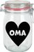 Bellatio Decorations Cadeau voorraadpot/snoeppot - oma - glas - 11 x 11 cm - 1 liter - verjaardag