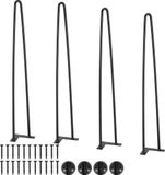 Vevor Set Van 4 Tafelpoten Haarspeldpoten 710mm Hoog 110x110mm Montageplaat Koolstofstaal Gepoedercoate Haarspeldpoten 227kg Draagvermogen Ideaal voor Keukentafels Woonkamer Consoles Studiotafels