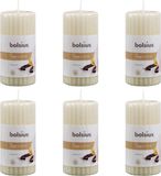 Bolsius Geurkaarsen geribbeld 6 st 120x58 mm vanille