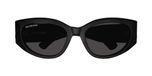 Balenciaga BB0324SK 002 55 Lunettes De Soleil Femme Noir Ovales Gris 55mm