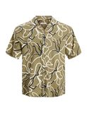 JACK & JONES Overhemd 'JPRBLADrew' ecru / olijfgroen / zwart