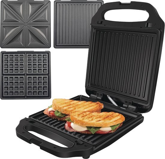 Media Evolution COOK-IT 3 in 1 - Tosti Apparaat - Wafelijzer - 3x XL Uitneembare Plaat