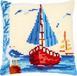 Vervaco Kruissteekkussen Kit Zeilboot 40 x 40 cm