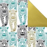 Merkloos / Sans marque Rotolux Inpakpapier Cheetah Goud – 30 cm × 200 m – 80 g/m² Gecoat