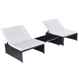 VidaXL Fauteuils de jardin 2 pièces Assise capitonnée Polyester Crème, Blanc