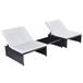 VidaXL Fauteuils de jardin 2 pièces Assise capitonnée Polyester Crème, Blanc