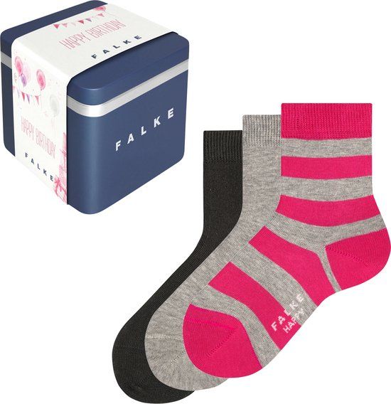 FALKE Happy Giftbox 3-Pack Kindersokken - Maat 35-38 - Unisex - Katoen - Veelkleurig