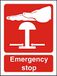Seco Noodstop - Rood bord, 75mm x 100mm - Zelfklevend Vinyl