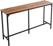 VEVOR bartafel met afgeronde randen en uitschuifbaar horizontaal ontwerp, rechthoekige bartafel/staande tafel (1600 x 398 x 915 mm), bistrotafel/eettafel, lichtbruin/zwart, geschikt voor minibars