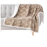 Douceur d'intérieur Palmys Plaid (125 x 150 cm) Velours/Sherpa Bedrukt