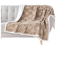 Douceur d'intérieur Palmys Plaid (125 x 150 cm) Velours/Sherpa Bedrukt
