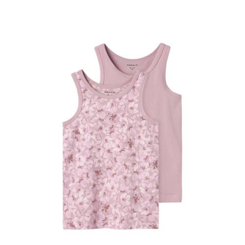 NAME IT MINI NMFTANK TOP FLOWER - Set van 2 - Mauve