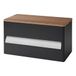 Yamazaki 1644 RIN Kitchen Paper Towel Holder, black, Steel/Wood/Silicone, 31.2 x 16.2 x 17 cm