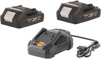 Procraft Starterset 20 V 20/4A snellader + 2x 20/2A accu 2,0 Ah