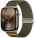 By Qubix - Nylon bandje met Parachute sluiting - Donkergroen - Geschikt voor Apple Watch 44mm / 45mm / 46mm / 49mm