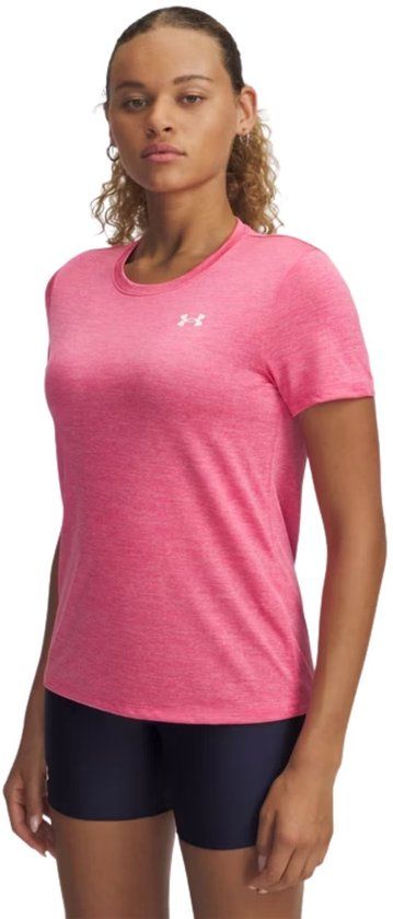 Under Armour Tech Short SleeveC- Twist Dames Sportshirt - Roze