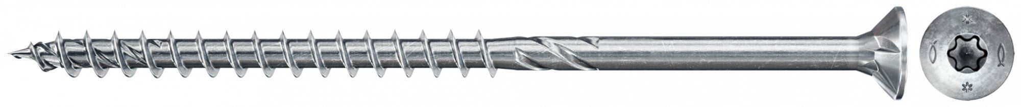 Fischer Power-Fast II 6,0 x 160 TX30 Spaanplaatschroef - Verzonken Kop - Deeldraad - Blauw Verzinkt (100st)