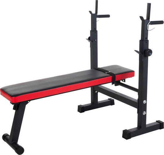 Pure2Improve Verstelbare Halterbank – Fitnessbank voor Krachttraining – Zwart, Rood