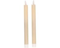 Magic Flame Dinerkaarsen - LED - 2x stuks - creme wit - 25 cm
