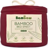 Bambaw Luxe Bamboe Hoeslaken 180x200cm – Bourgondy