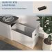 Brandless Station de repas surélevée pour chien avec 1 rangement, 2 gamelles en inox, 60 x 30 x 42 cm, blanc et gris
