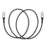 Volkswagen 000051446CC Premium USB-C naar Lightning-kabel, 100 cm, VW-logo verlicht, zwart/zilver