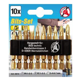 KRAFTMANN BGS Diy 4814 | Bitset | "Gold" | 6,3 mm (1/4") | 10-dlg.