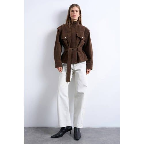 TOPSHOP suede jack donkerbruin