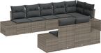 vidaXL Tuinbank Set 8-stuks Grijs Polyrattan