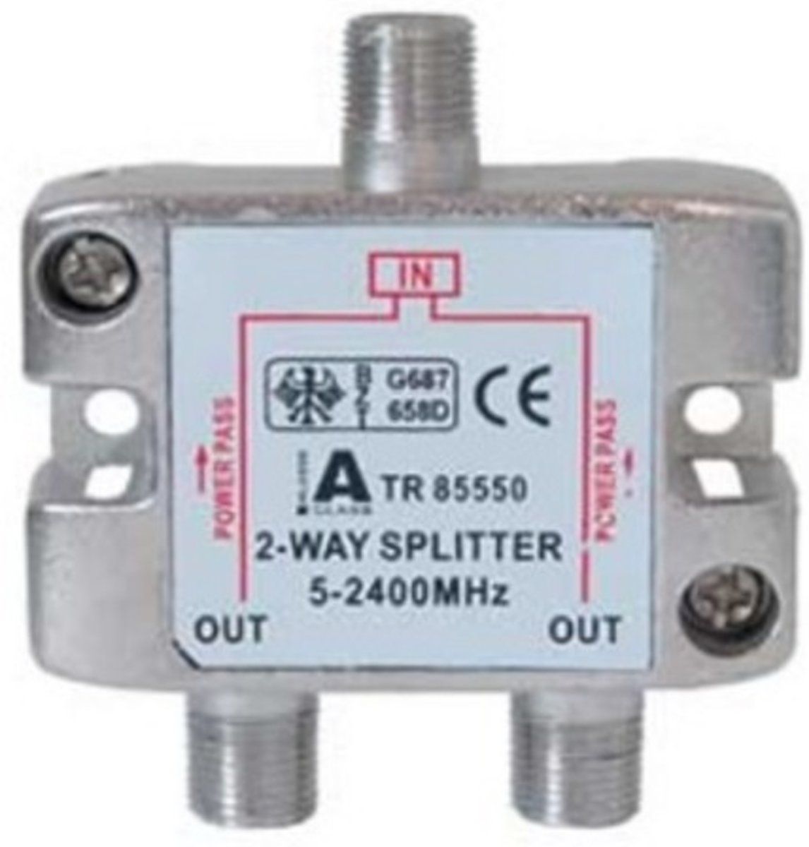 S-Impuls S-Impuls F satelliet splitter met 2 uitgangen / 5-2400 MHz