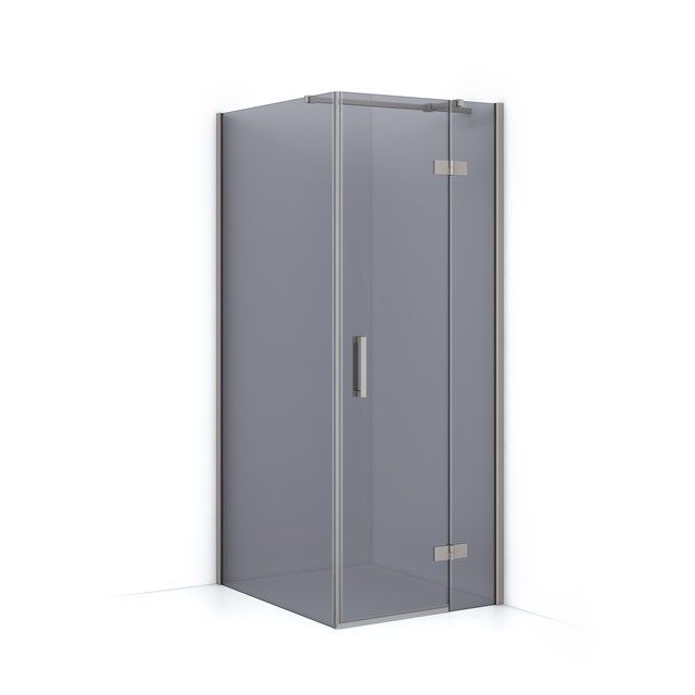 Maxaro Douchecabine Diamond 100x80cm 8mm Rookglas Veiligheidsglas Geborsteld RVS