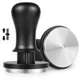 Presse à café 54 mm - Calibré - Inox - Base nervurée - 13,6 kg de force de pression - Convient aux portafiltres sans fond - Presse à café expresso