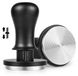 Presse à café 54 mm - Calibré - Inox - Base nervurée - 13,6 kg de force de pression - Convient aux portafiltres sans fond - Presse à café expresso