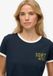 Superdry Athletic Essentials T-shirt met zijstreep Dames Katoen Korte mouw Eclipse Navy Maat 10