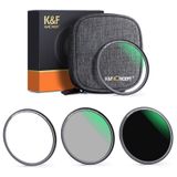 K&amp;F Concept K&F Concept magnetische lensfilter-kit CPL-ND-UV Nano X 46mm met opbergtas