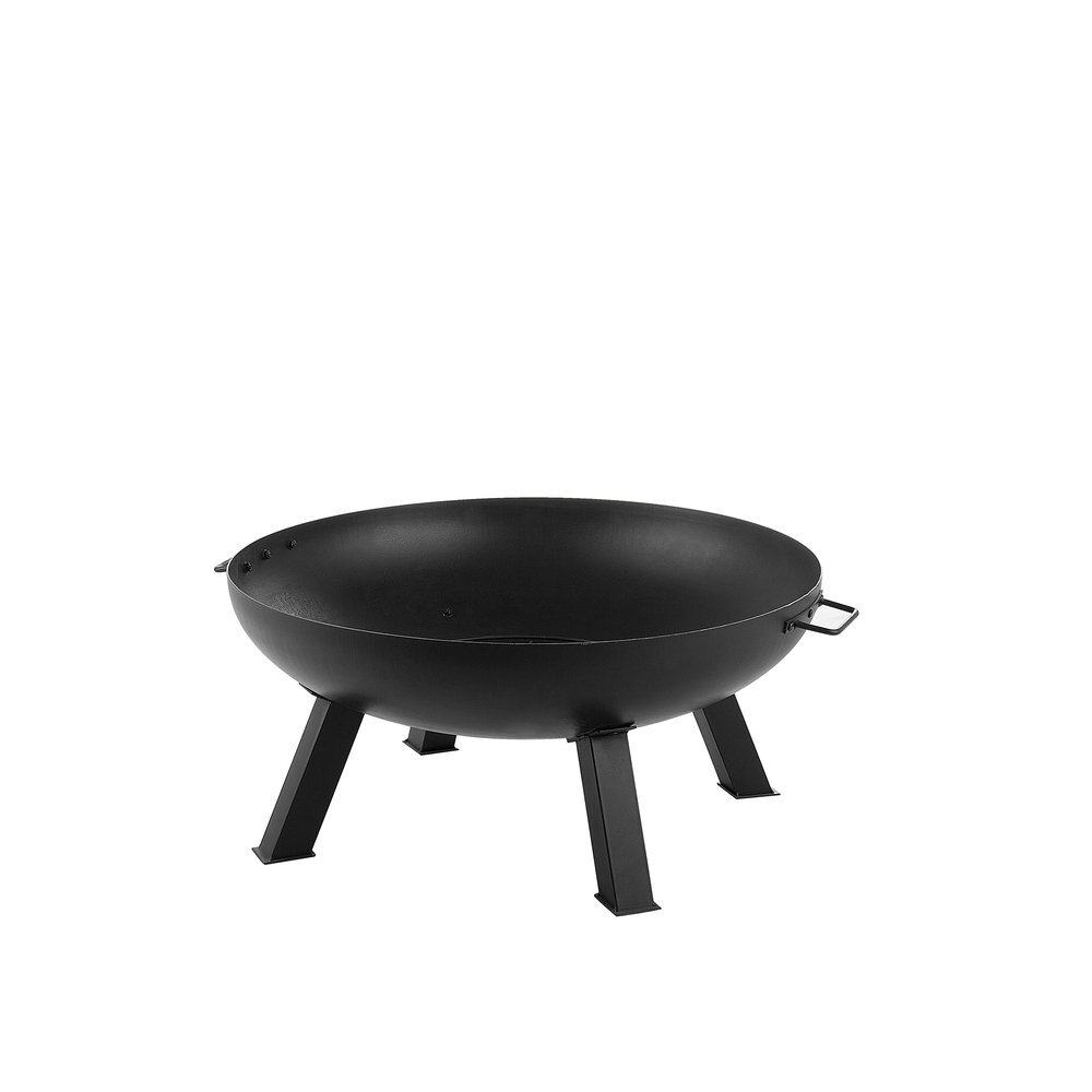 Beliani Firepit zwart staal rond SEMPU