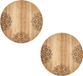 Zeller Snijplank - 2x - mandala print - hout - rond - 27 cm - serveerplank