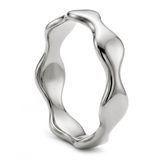 sidegren Molten | 6 mm zilverkleurige roestvrijstalen golvende ring