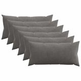 vidaXL - Kussensloop - 6 stuks - HEERLEN - Donkergrijs - 40 x 80 cm - corduroy