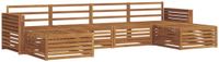 vidaXL - Buiten - bank - set - 6 - st - Naturel - Massief - Acacia - Hout