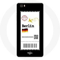 Maniacase Etui voor Huawei P8 Vliegticket Berlijn