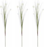 Mica Decorations - 3x Rietgras Kunstplant - Groen/Wit - 84 cm
