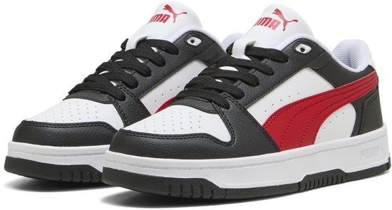 PUMA Rebound Slam Lo Jr Kinderen Unisex Lage sneakers Zwart Rood Wit 38.5