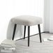 Tabouret avec repose-pieds, assise rembourrée aspect cachemire, pieds en acier, 42 x 42 x 44 cm, gris clair