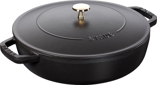 Staub Sauteerpan met Chistera drop structure 24 cm Zwart