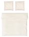 Ensemble de literie, 200x200 cm + 2 taies d'oreiller 80x80 cm, 100% coton, couleur champagne