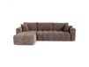Canapé d'angle gauche convertible express 5 places velours taupe