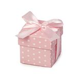 Mopec E13.02 verpakking met 25 doosjes roze stippen wit met lint