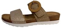 Fischer 556207 733 slippers Licht Bruin Print Leer Dames - Bruin - 38
