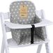 Totsy baby Hauck Stokke Verkleiningskussen Kinderstoel High Chair Seat Reducer - Universele Bekleding Babystoel Zitkussen Voedingstoel Cover Stoelopvulling Grijs Met Sterren